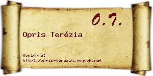 Opris Terézia névjegykártya